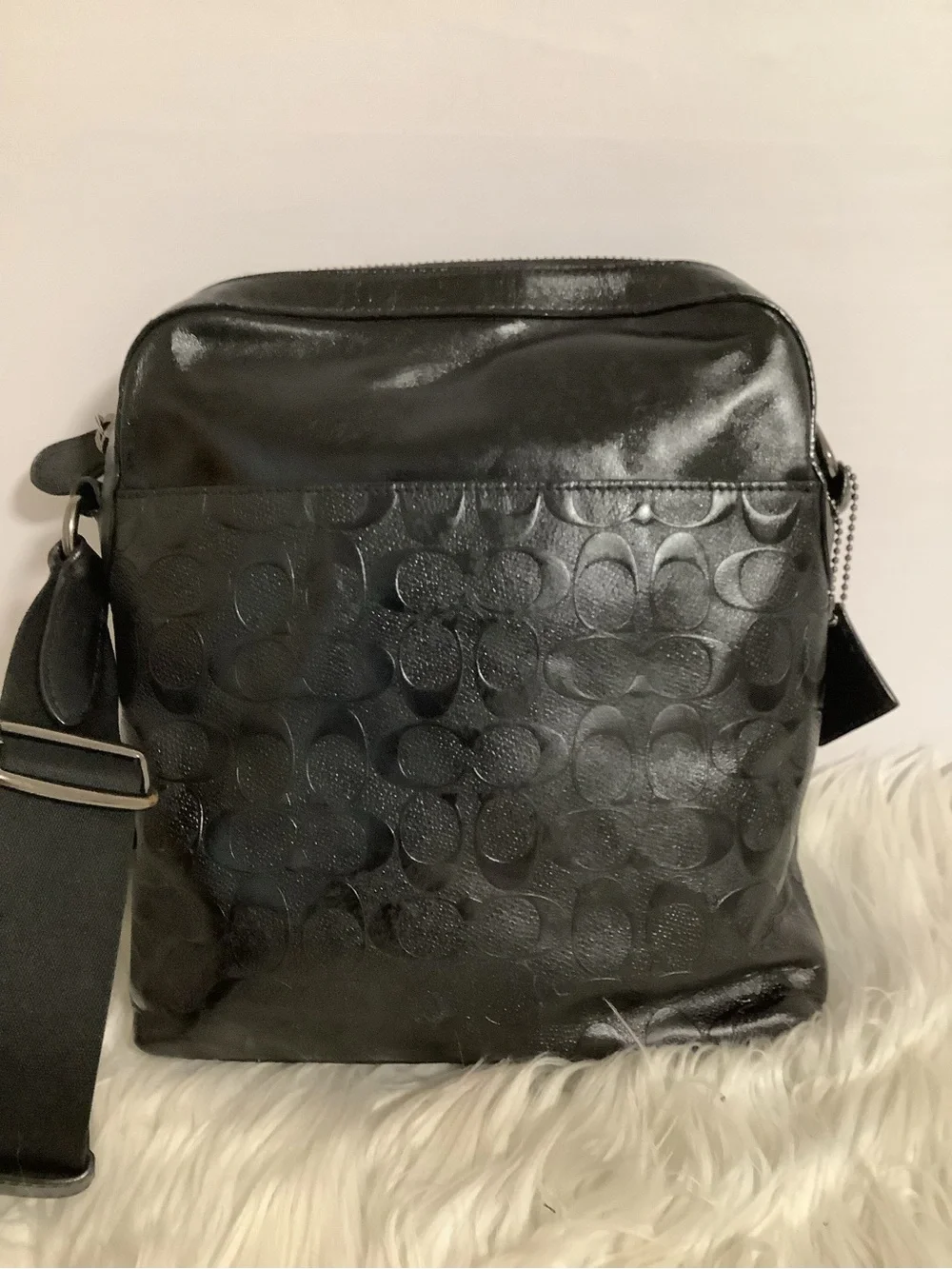 COACH Houston  Bag In Signature Leather Crossbody Black